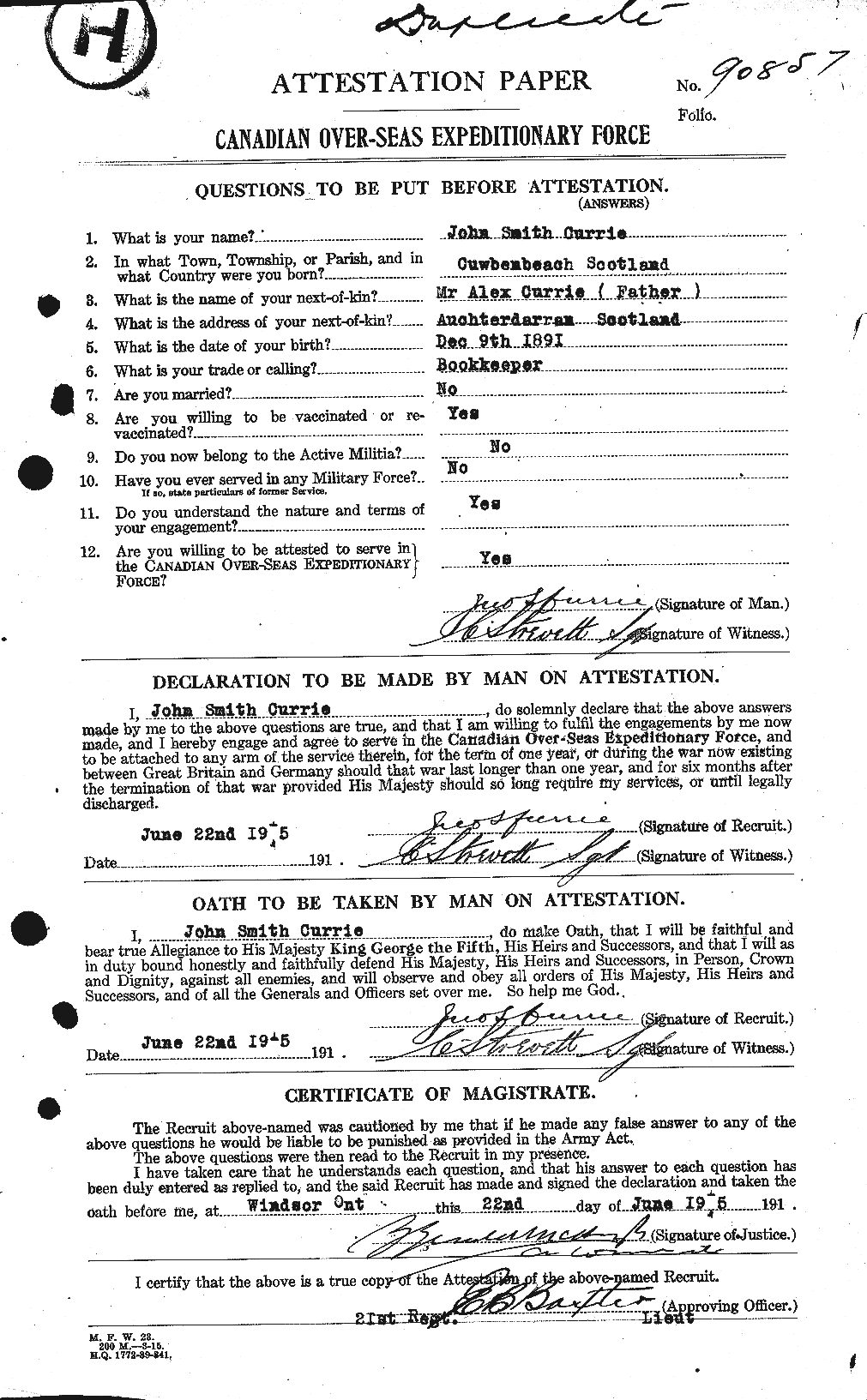 Personnel Records of the First World War - CEF 071691a