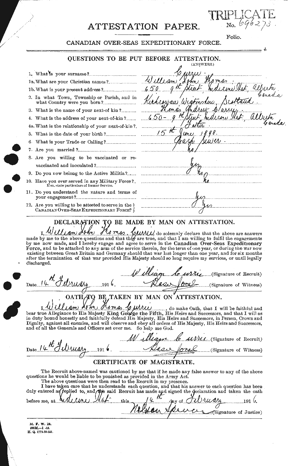 Personnel Records of the First World War - CEF 071768a