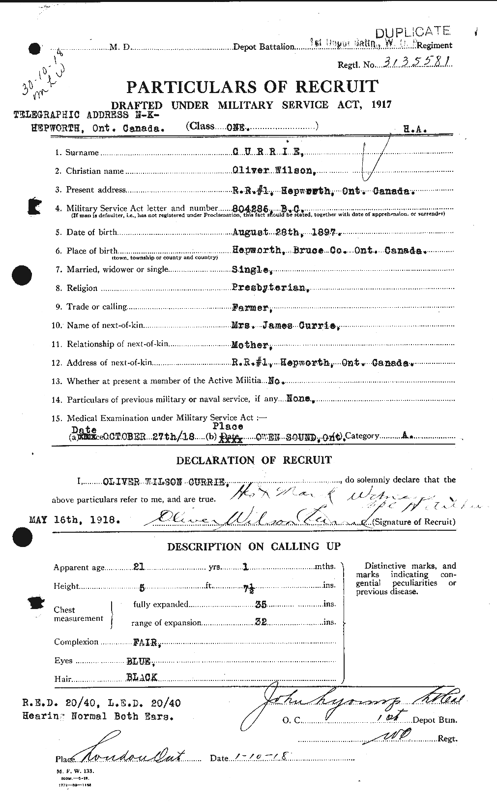 Personnel Records of the First World War - CEF 071861a
