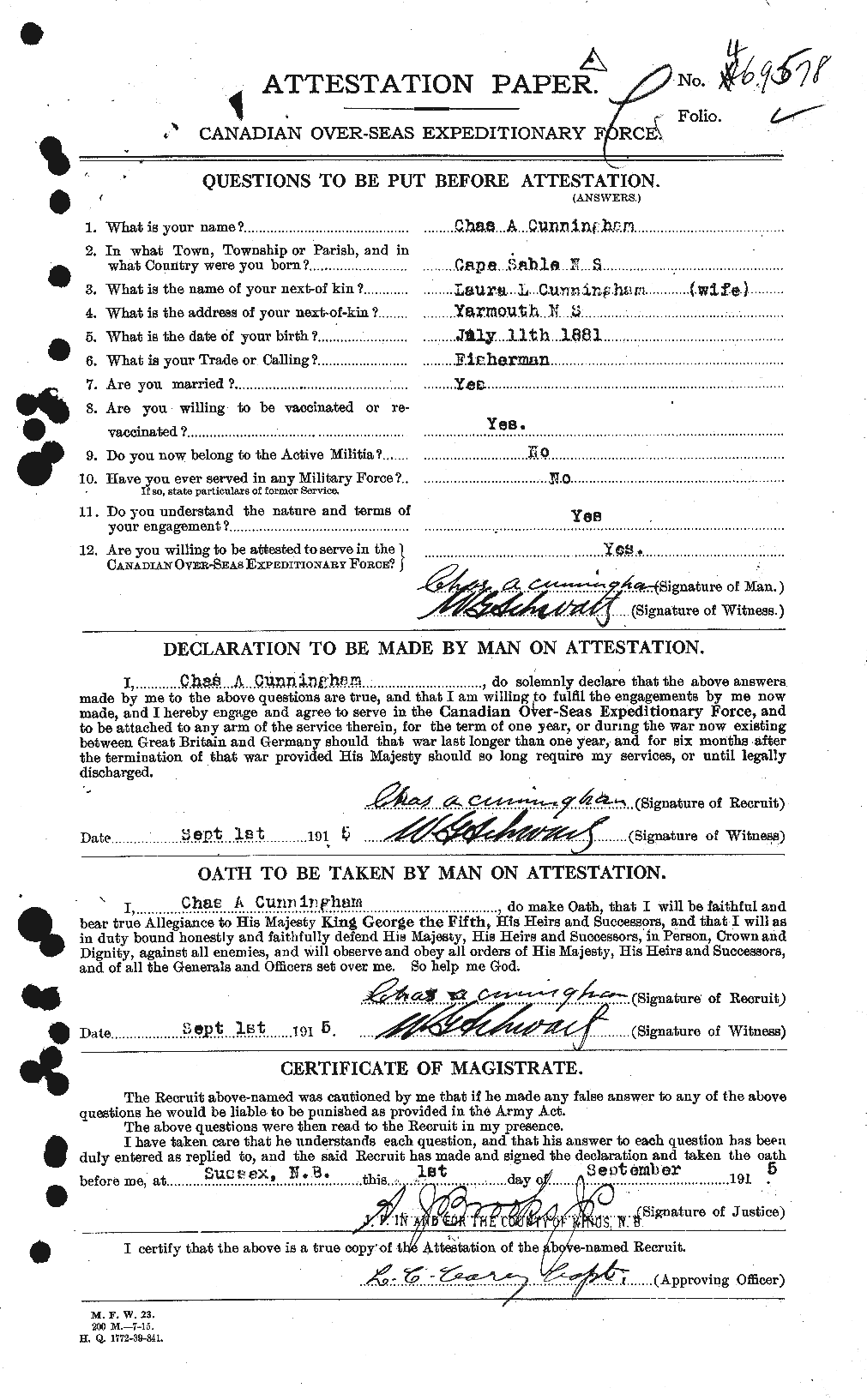 Personnel Records of the First World War - CEF 072034a