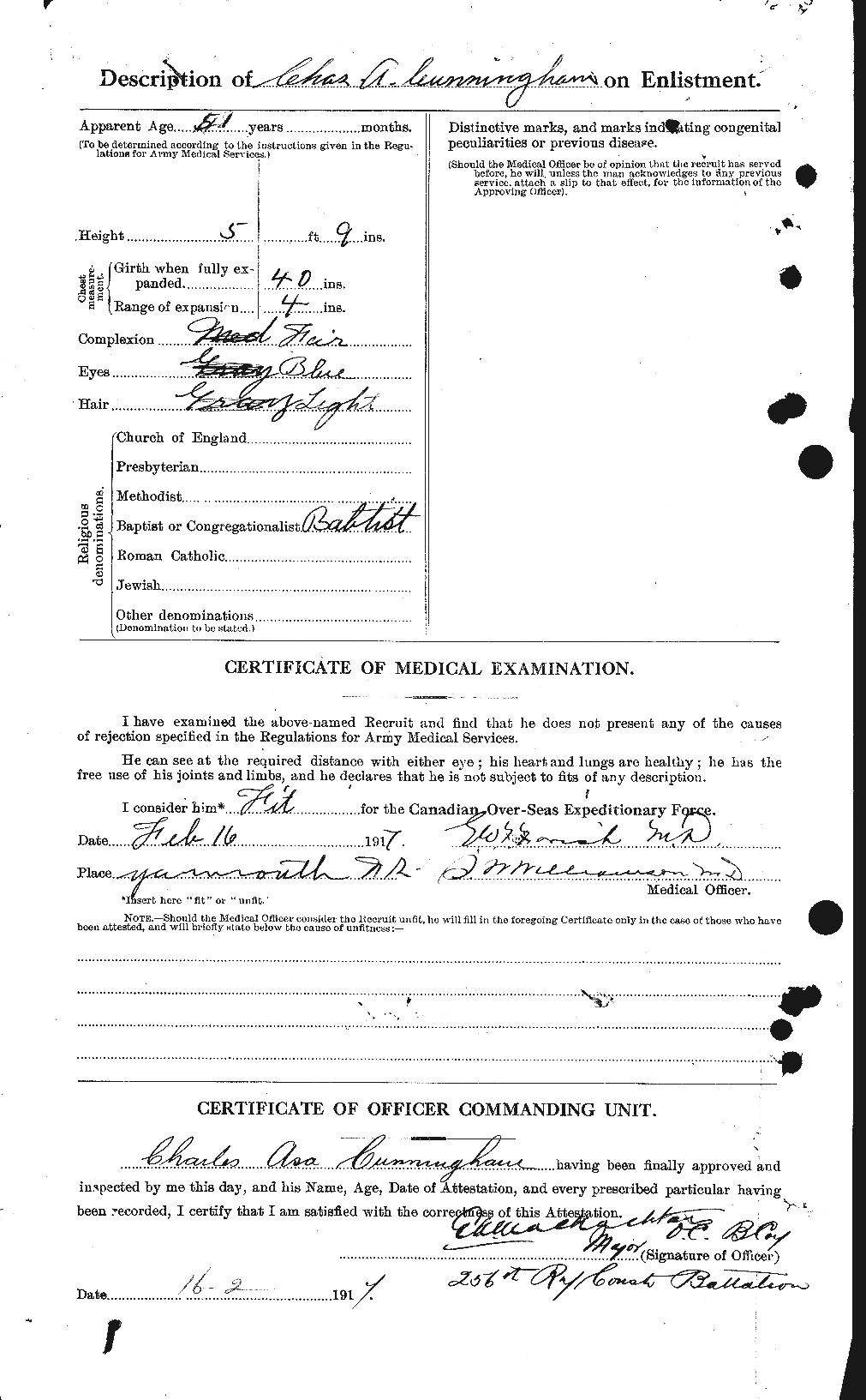 Personnel Records of the First World War - CEF 072035b