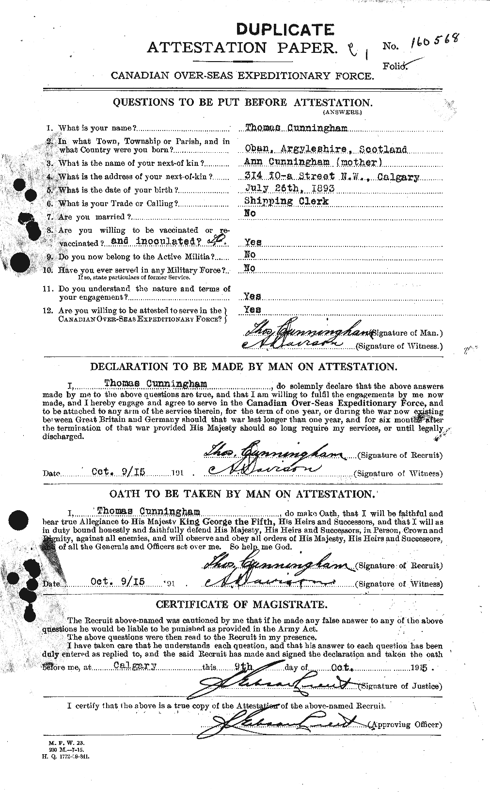 Personnel Records of the First World War - CEF 073593b