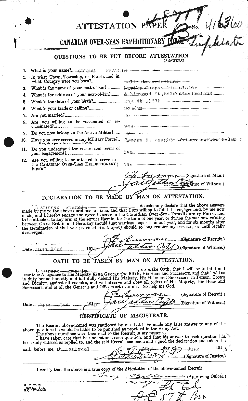 Personnel Records of the First World War - CEF 074576a