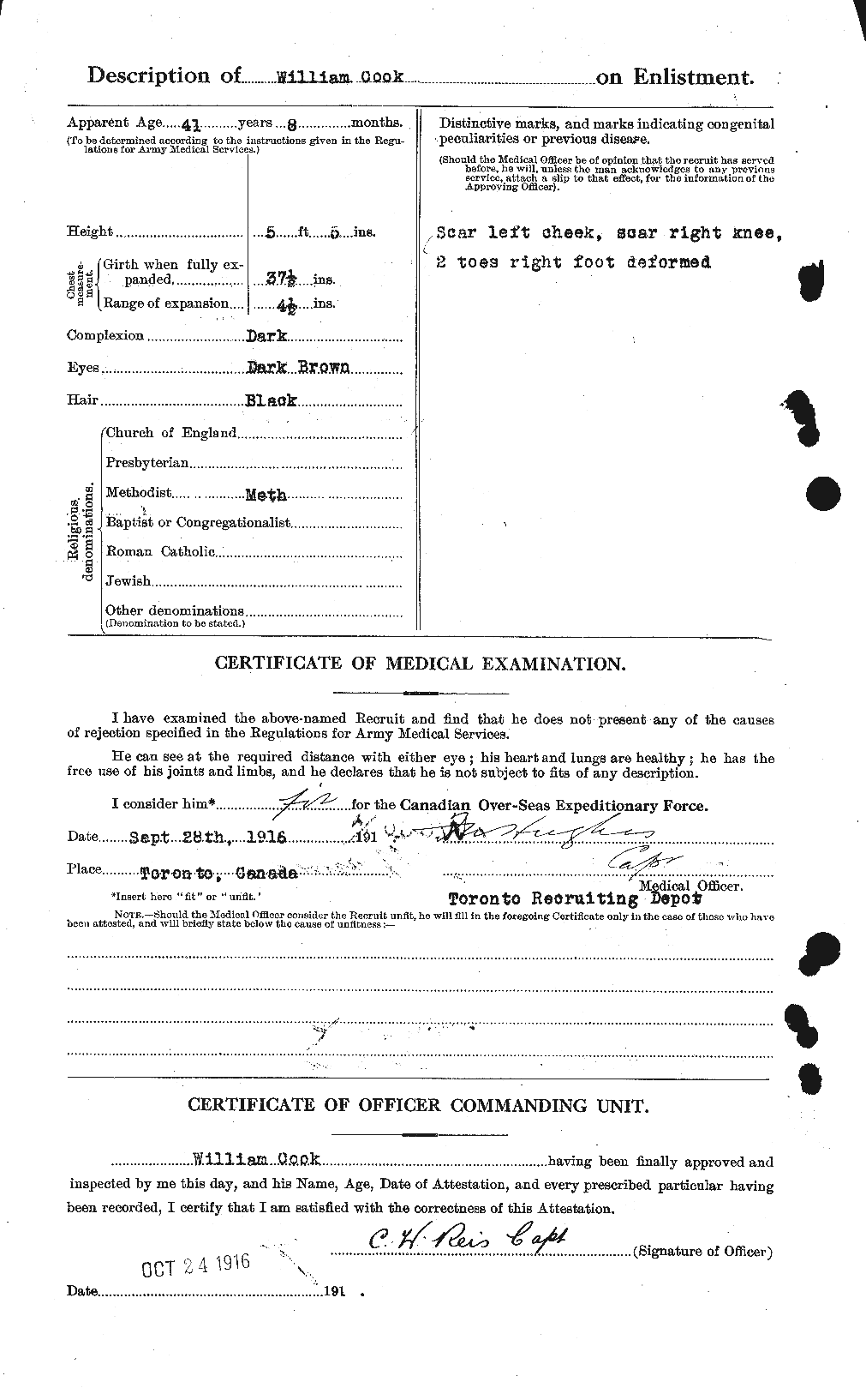 Dossiers du Personnel de la Première Guerre mondiale - CEC 074732b