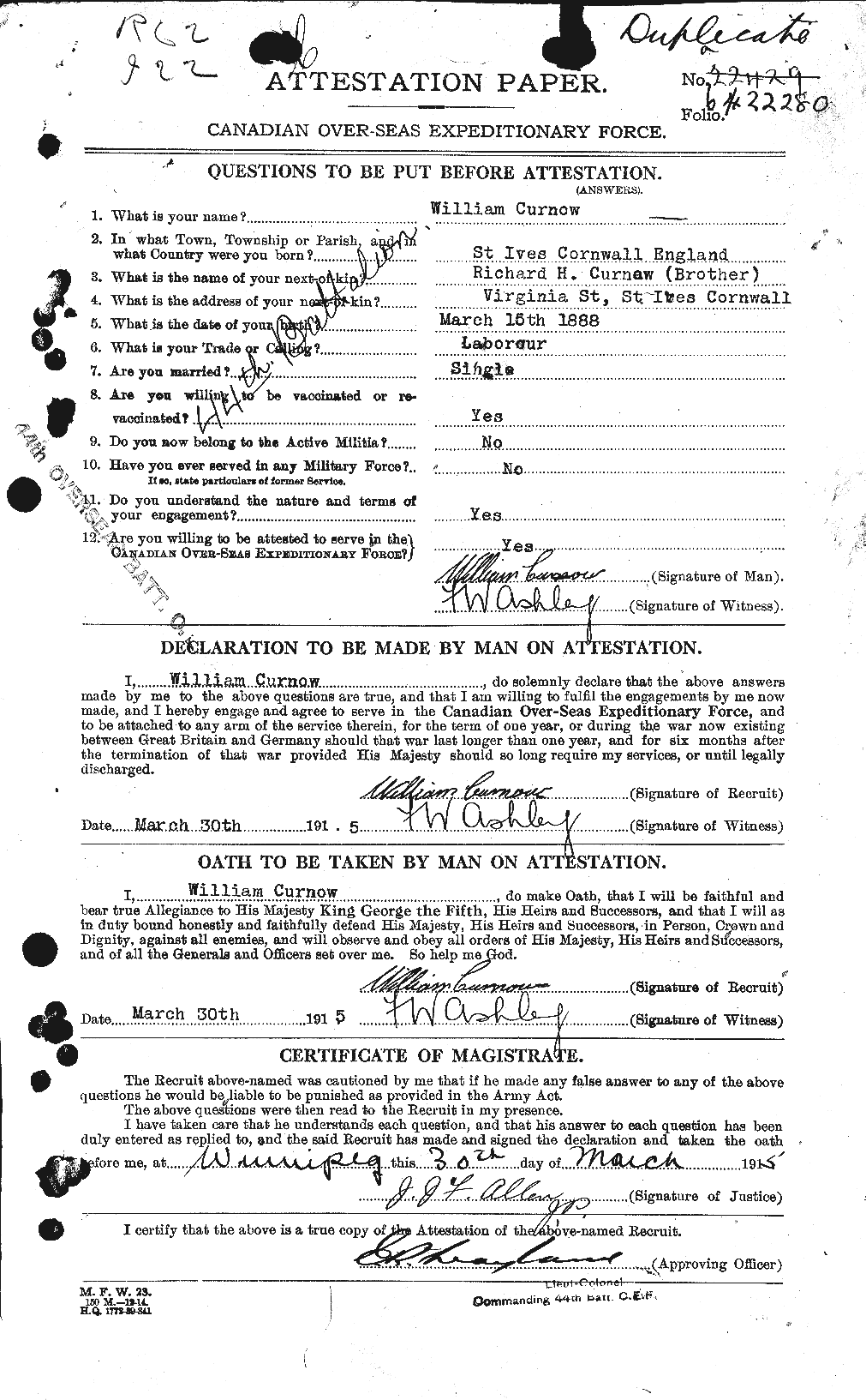 Personnel Records of the First World War - CEF 074790a