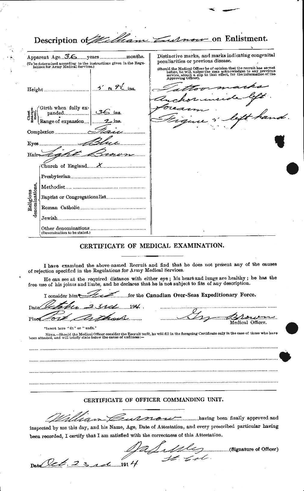 Personnel Records of the First World War - CEF 074791b