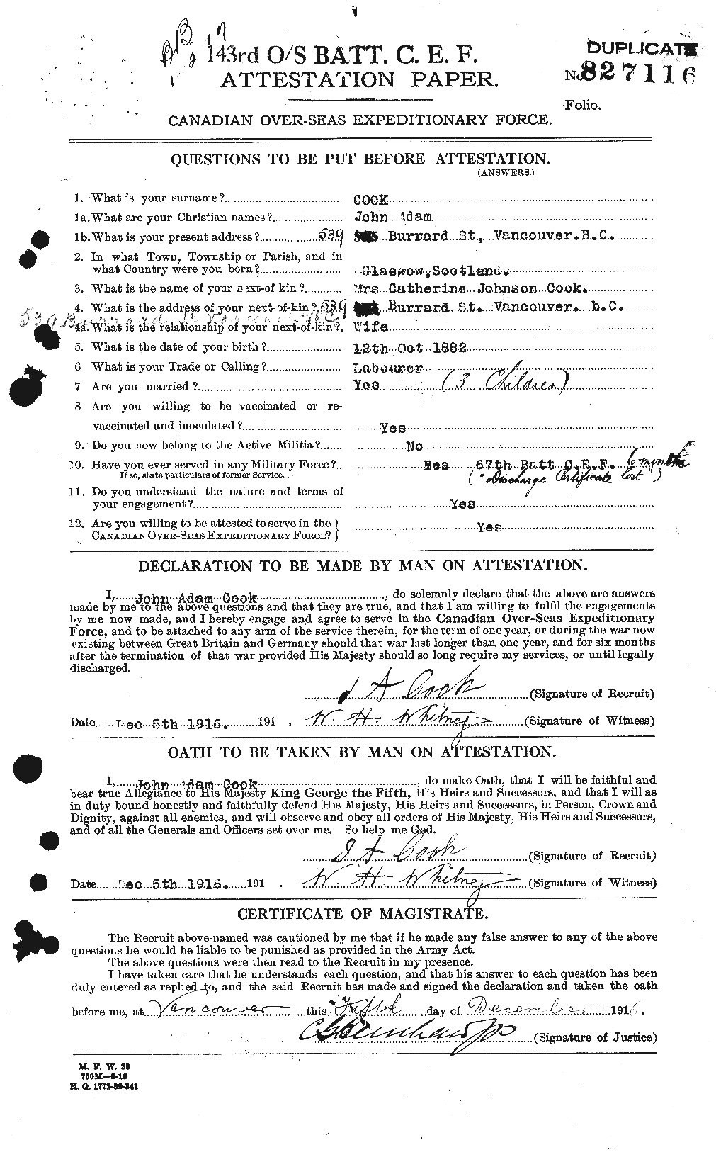 Personnel Records of the First World War - CEF 075669a