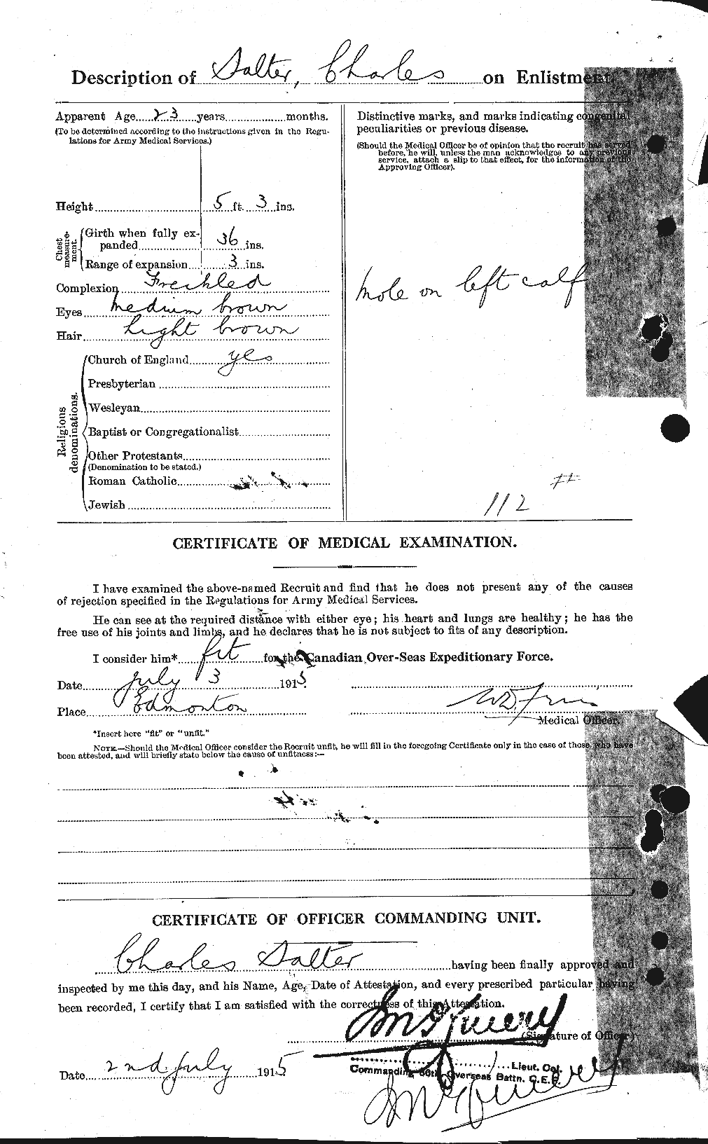 Personnel Records of the First World War - CEF 076111b