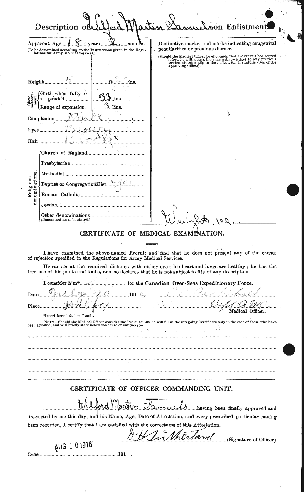 Dossiers du Personnel de la Première Guerre mondiale - CEC 076193b