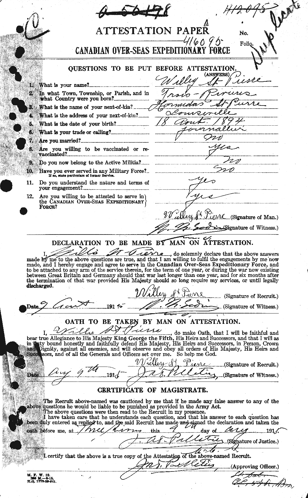 Personnel Records of the First World War - CEF 077488a