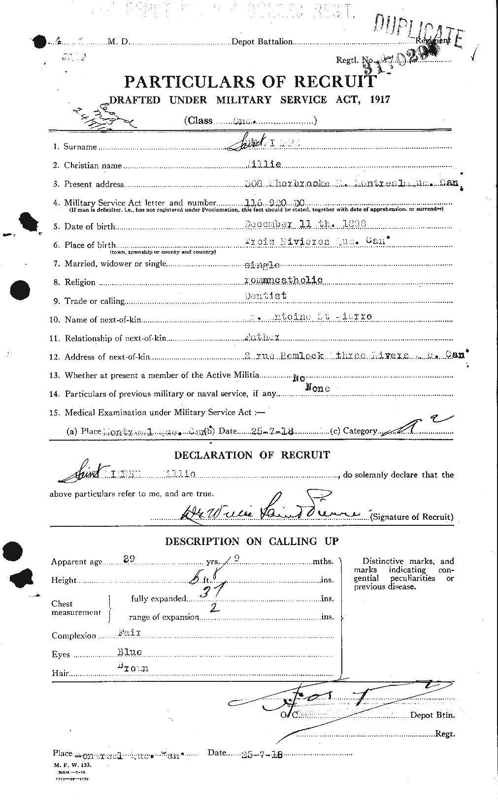 Personnel Records of the First World War - CEF 077489a