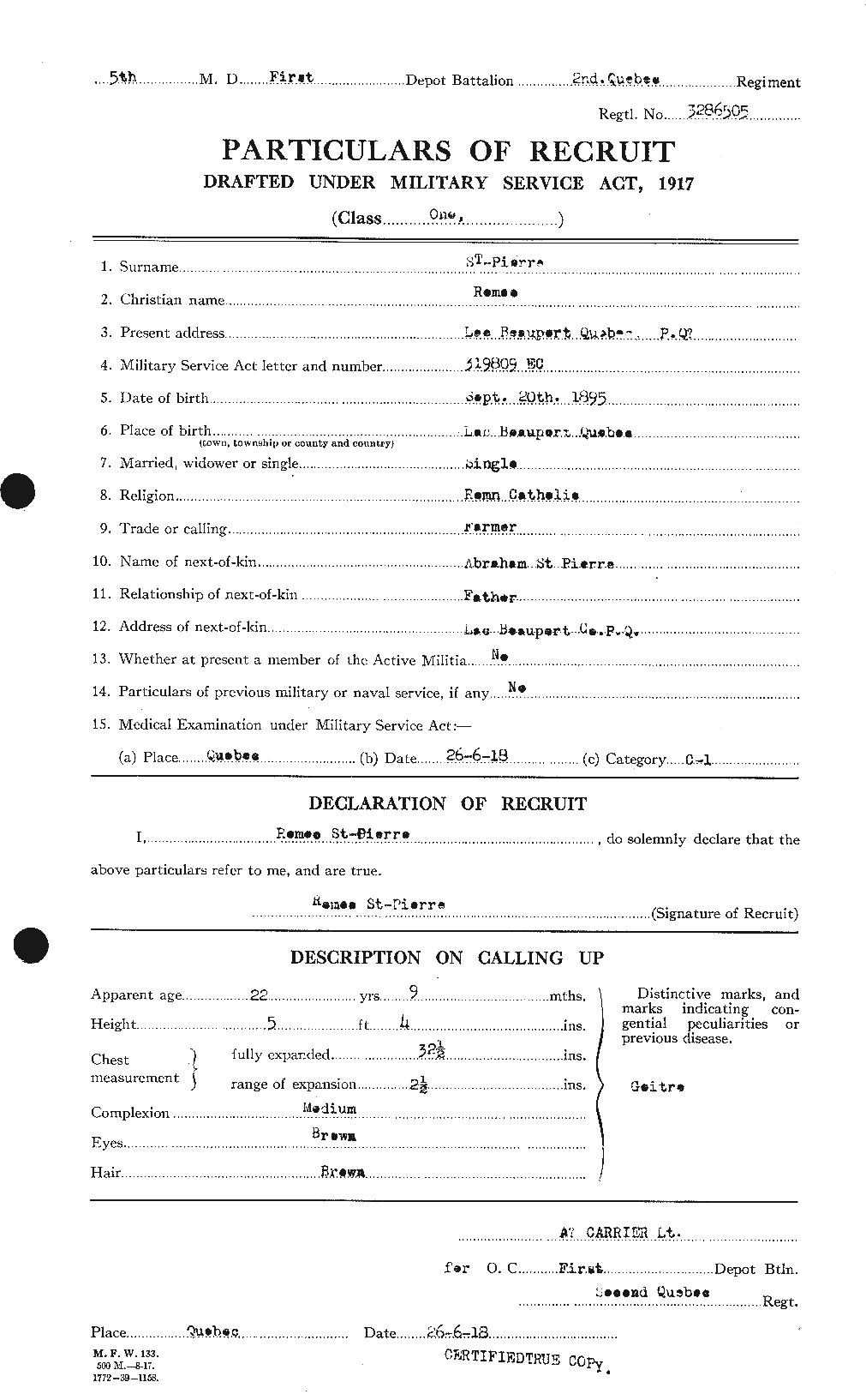 Personnel Records of the First World War - CEF 077562a