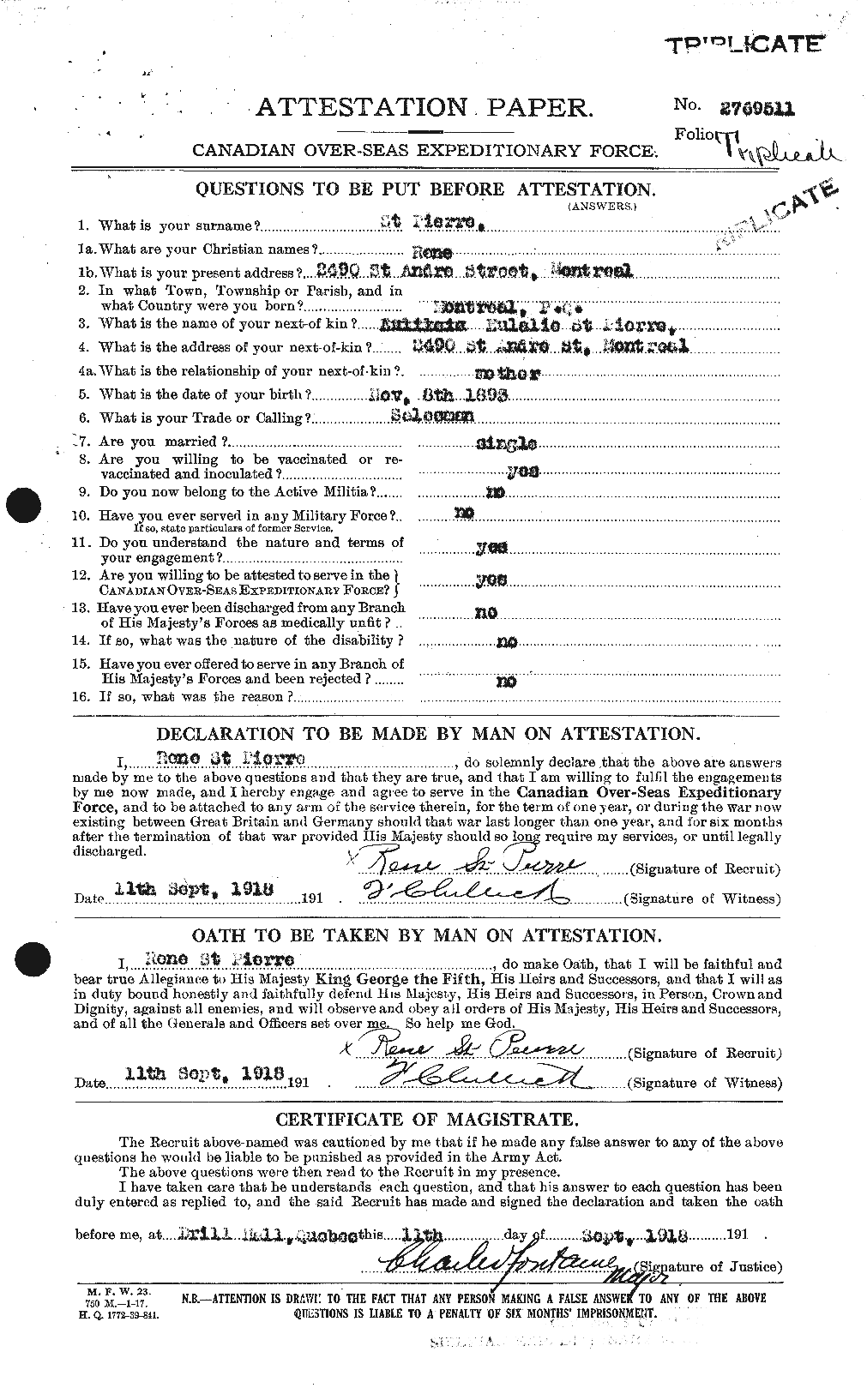 Personnel Records of the First World War - CEF 077566a