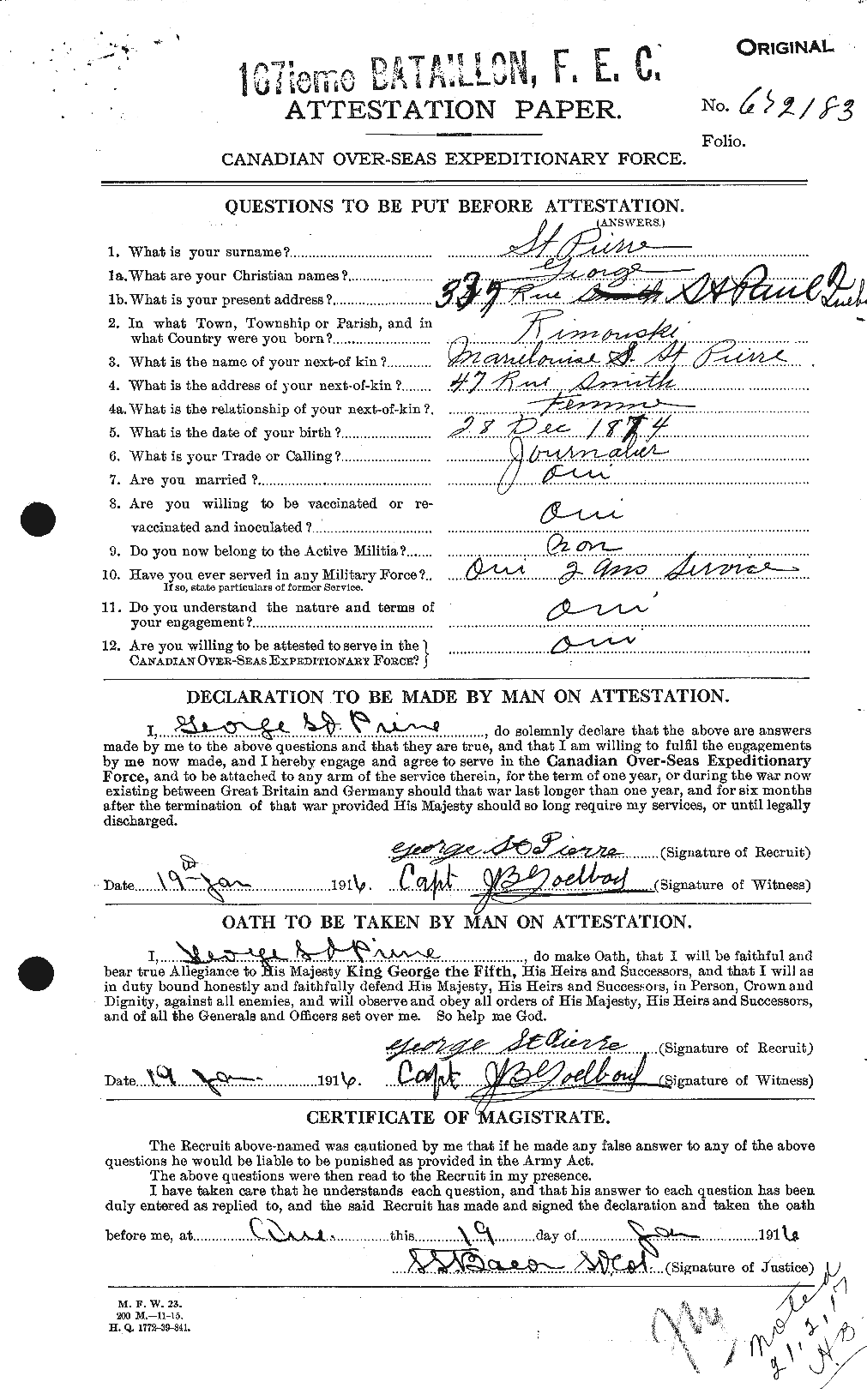 Personnel Records of the First World War - CEF 077818a