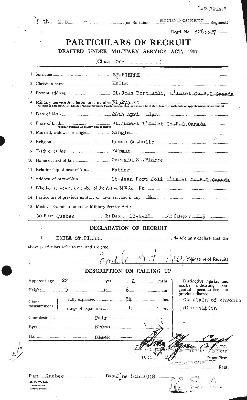 Personnel Records of the First World War - CEF 077828a