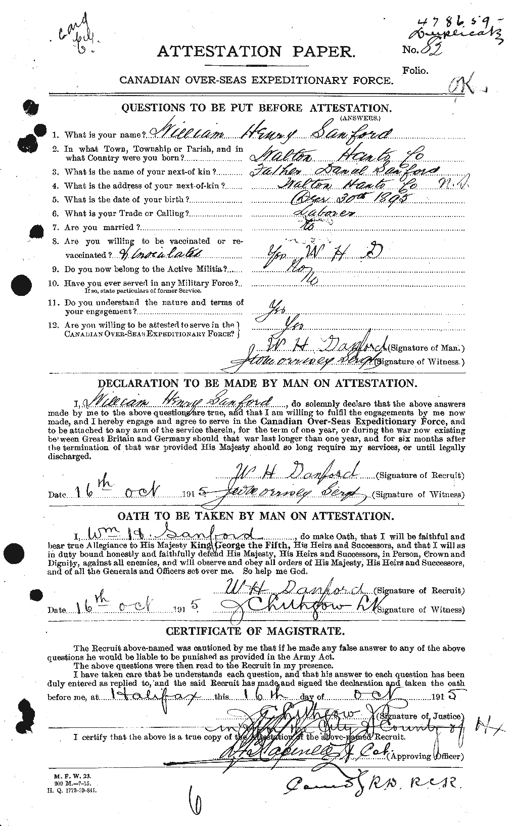 Personnel Records of the First World War - CEF 078248a