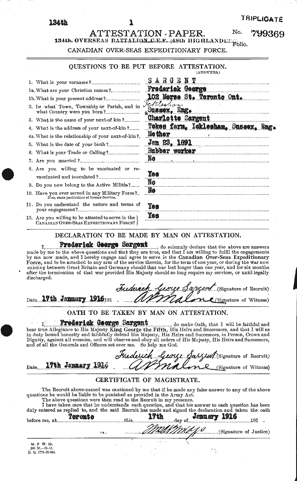 Personnel Records of the First World War - CEF 079153a