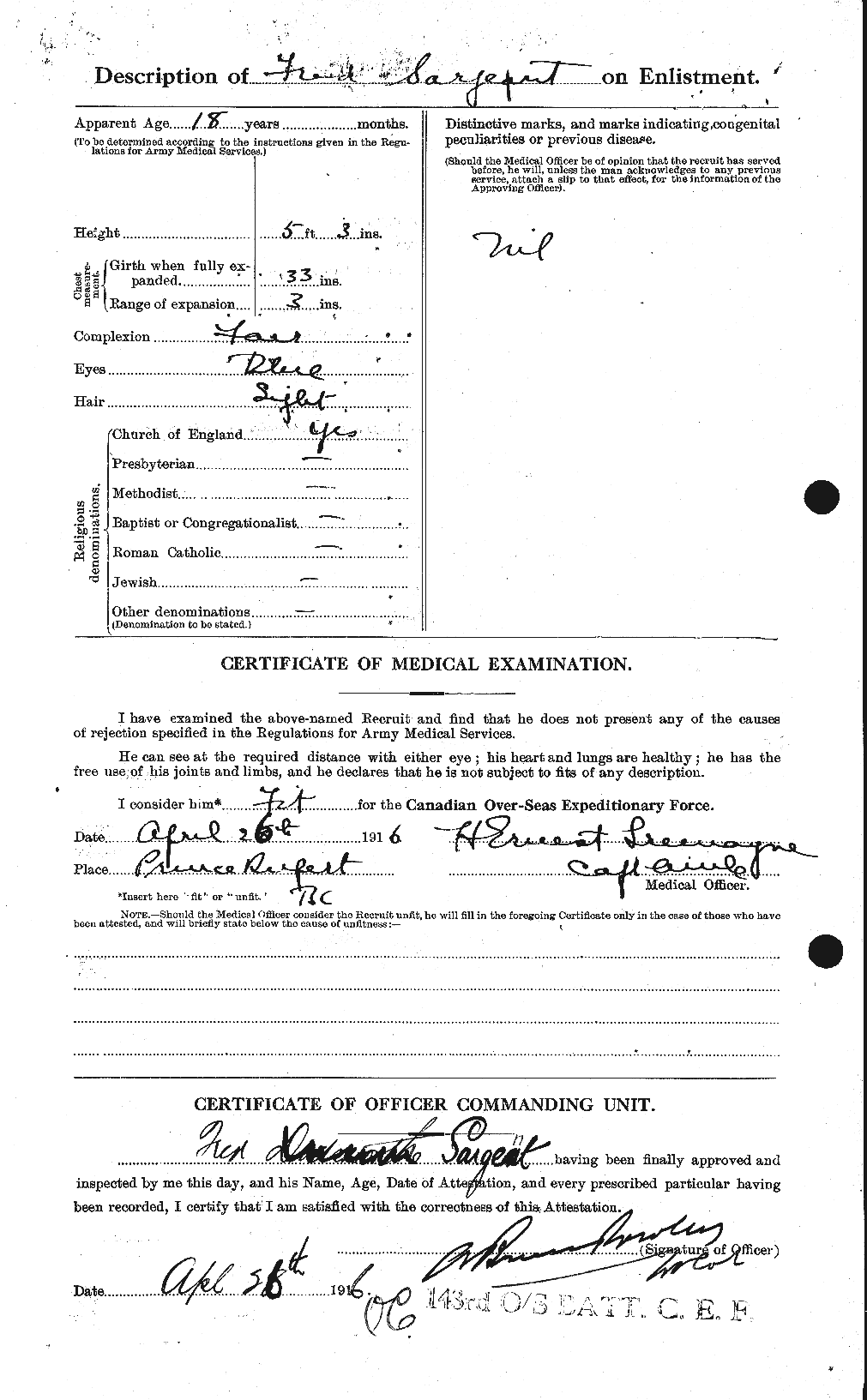 Dossiers du Personnel de la Première Guerre mondiale - CEC 079157b