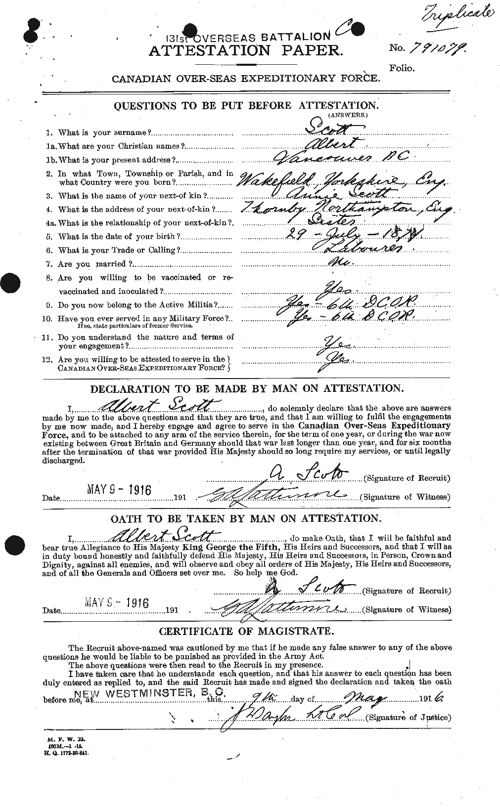 Personnel Records of the First World War - CEF 079283a