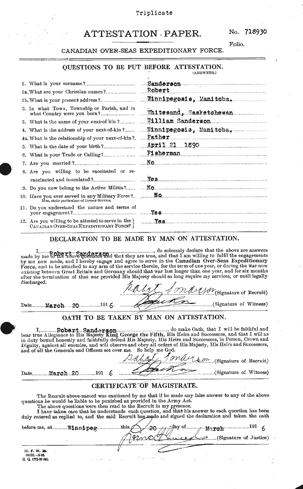 Personnel Records of the First World War - CEF 079812a