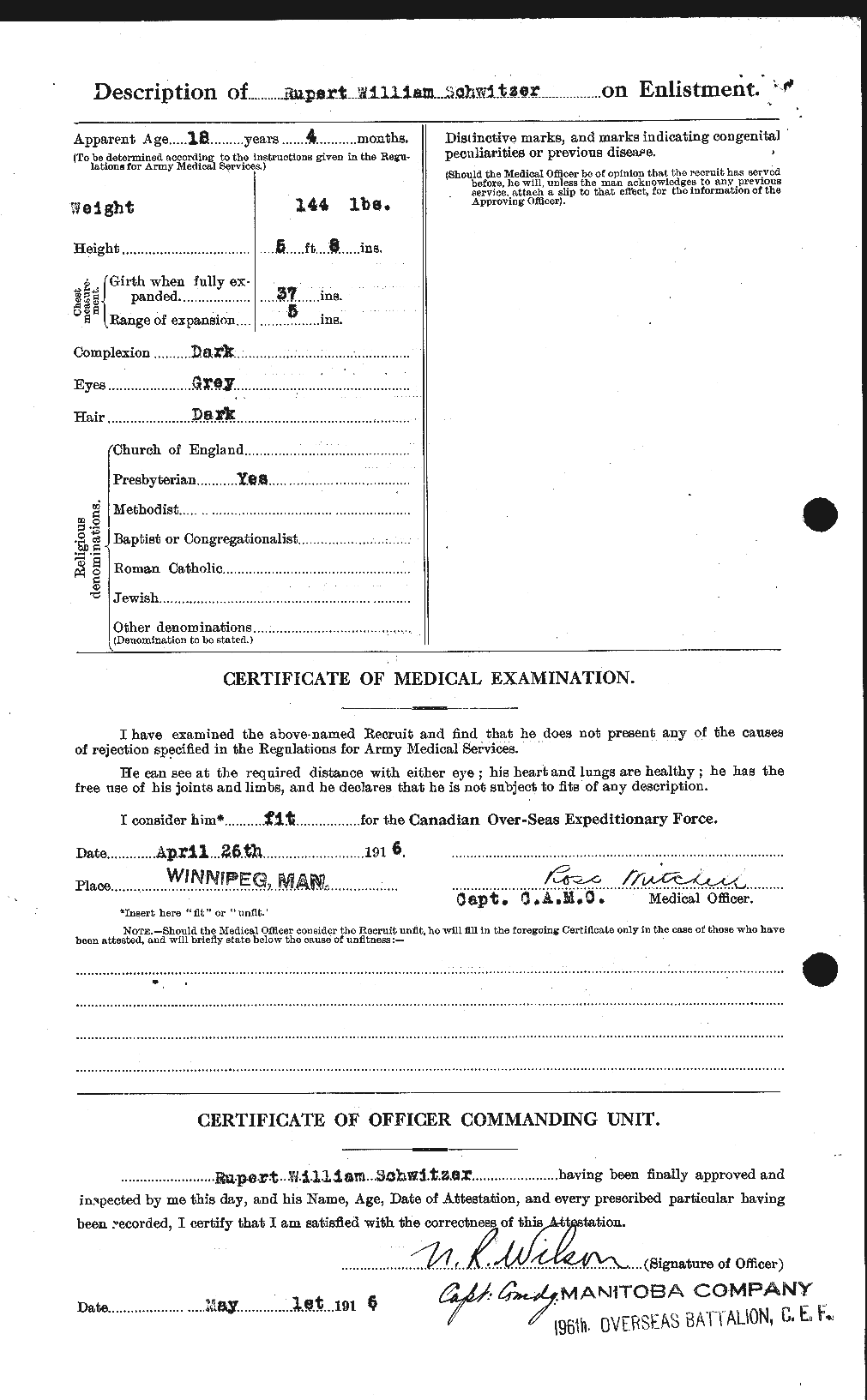 Personnel Records of the First World War - CEF 080171b