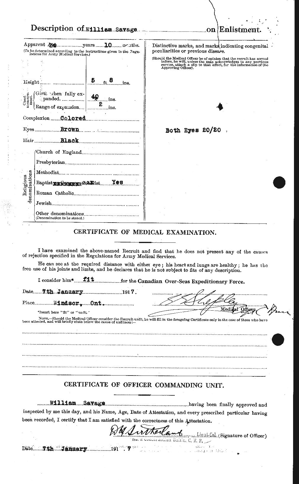 Dossiers du Personnel de la Première Guerre mondiale - CEC 080316b