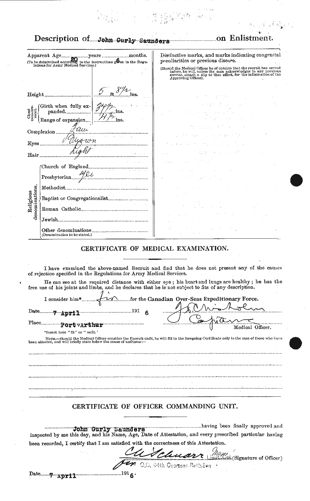 Personnel Records of the First World War - CEF 080601b