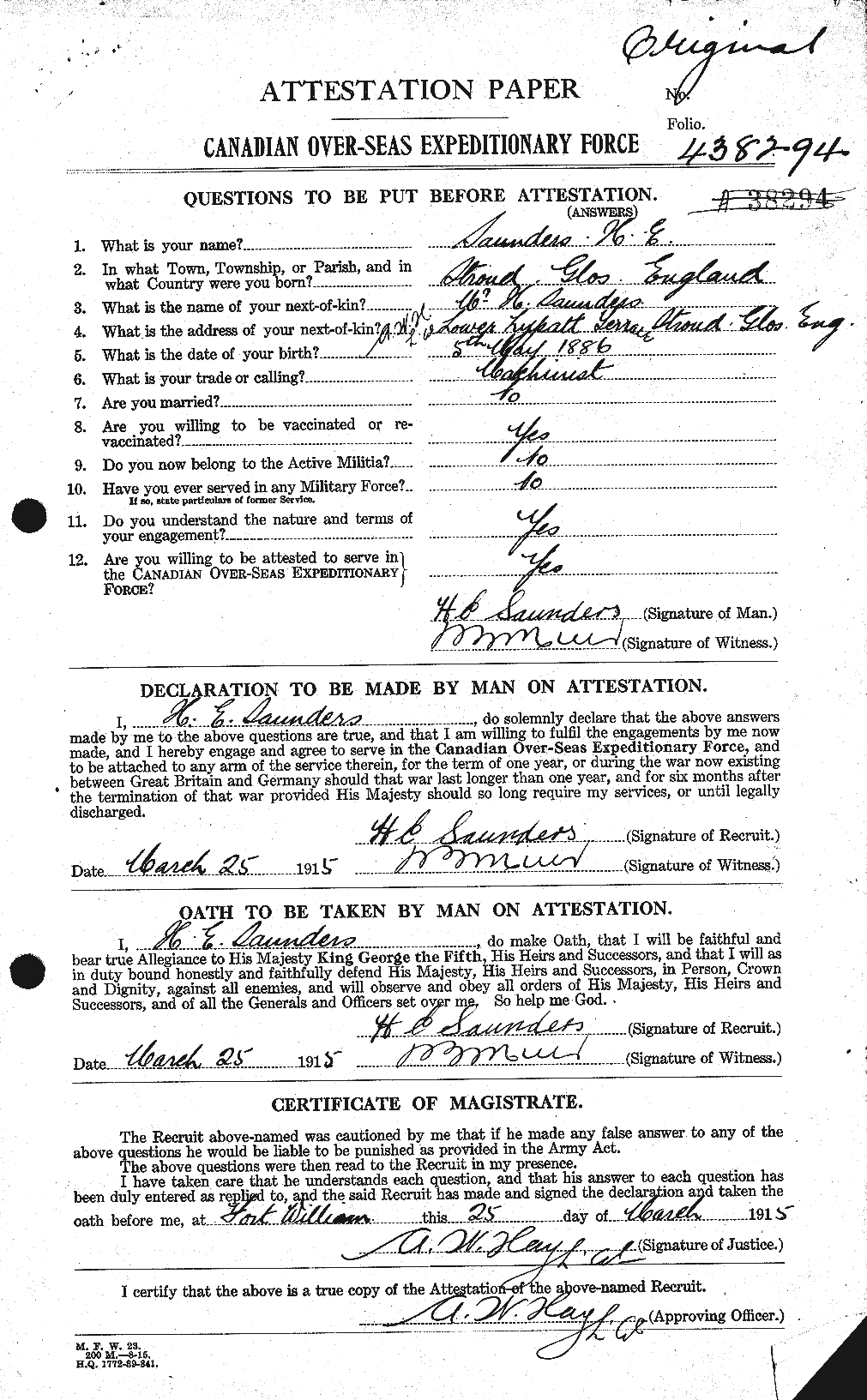 Personnel Records of the First World War - CEF 080845a