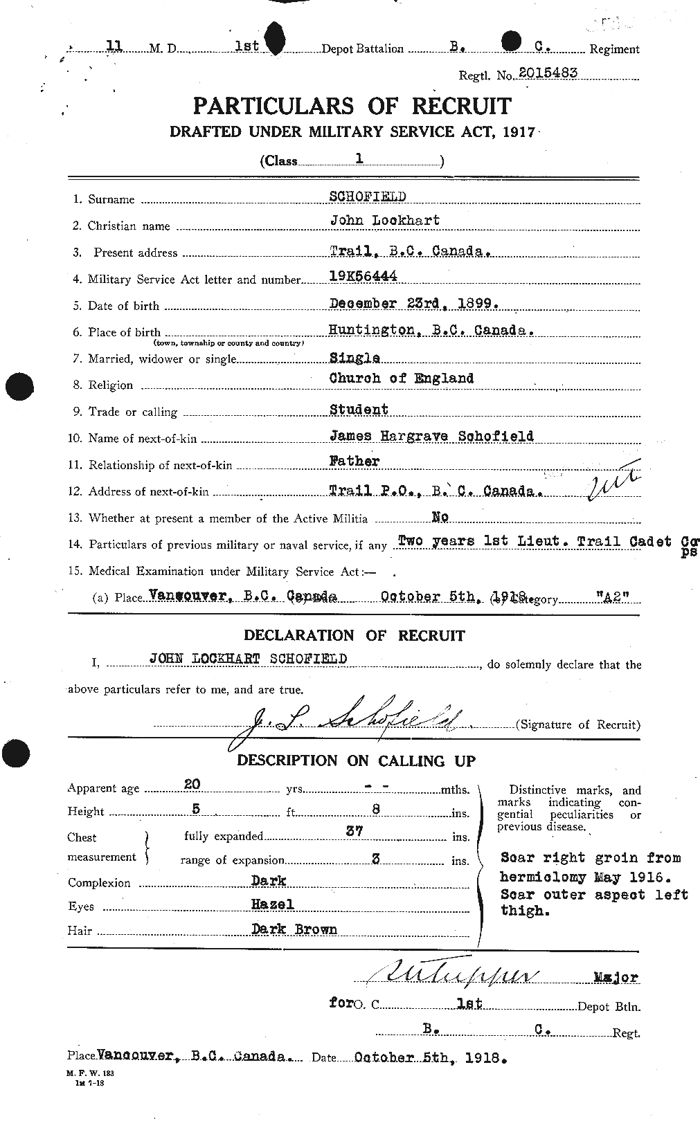 Personnel Records of the First World War - CEF 081072a