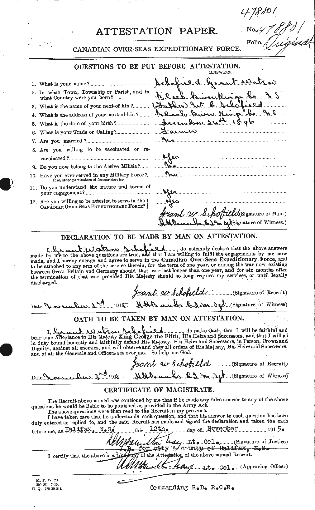 Personnel Records of the First World War - CEF 081105a