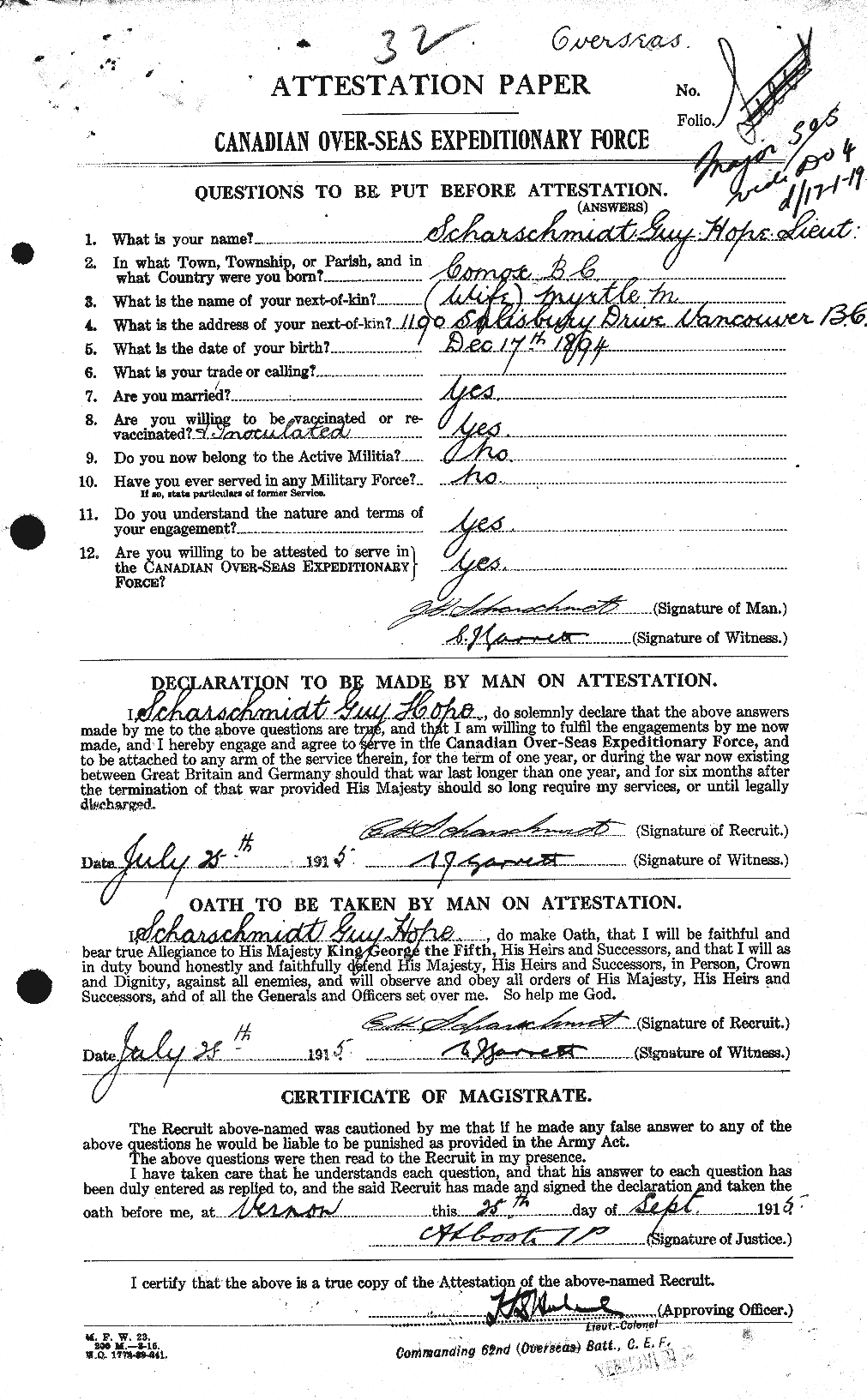 Personnel Records of the First World War - CEF 081139a