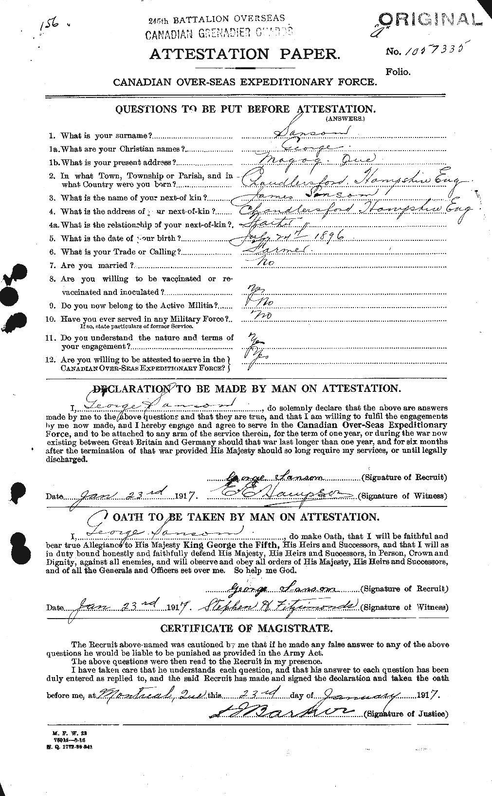 Personnel Records of the First World War - CEF 081400a