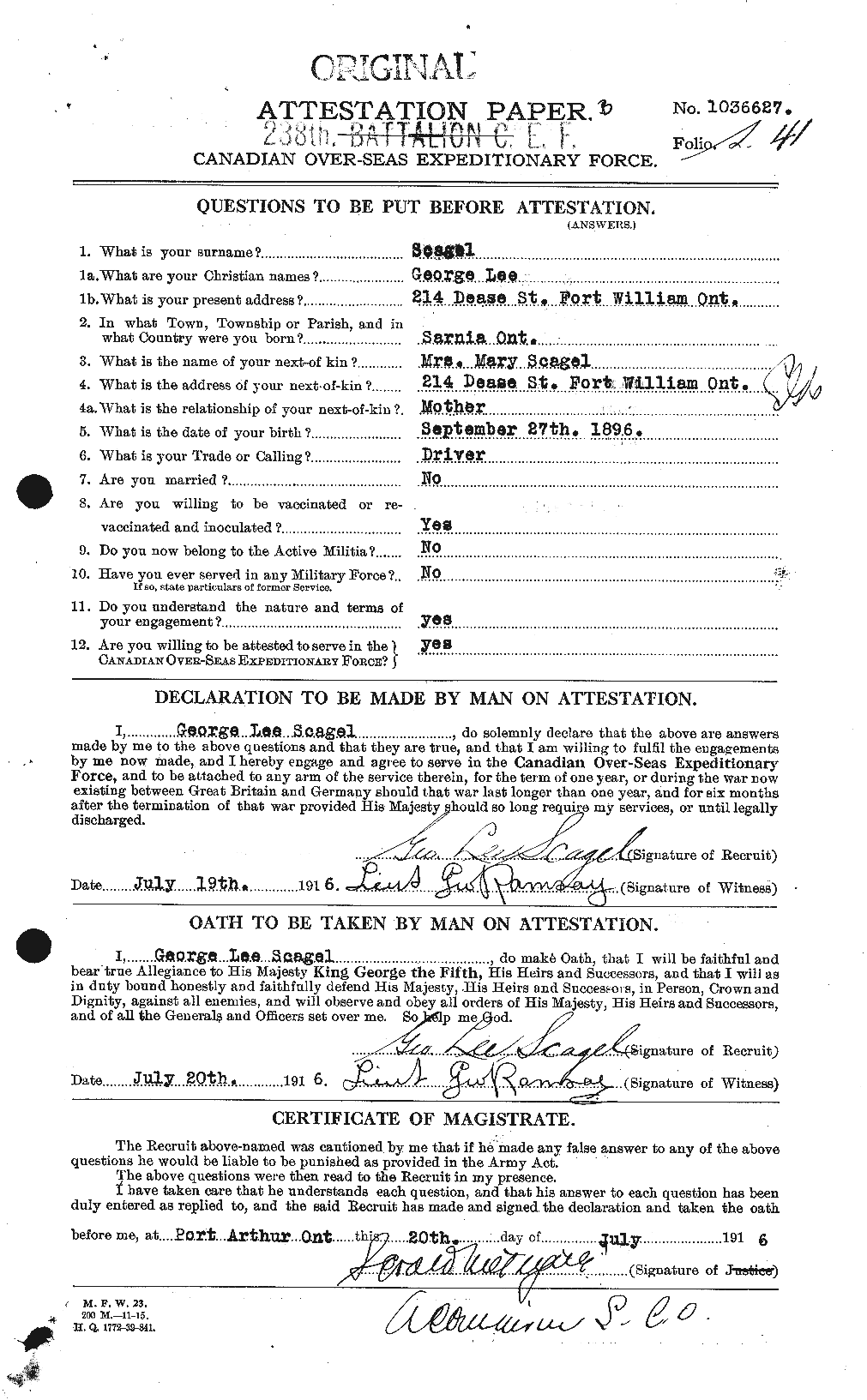 Personnel Records of the First World War - CEF 081878a
