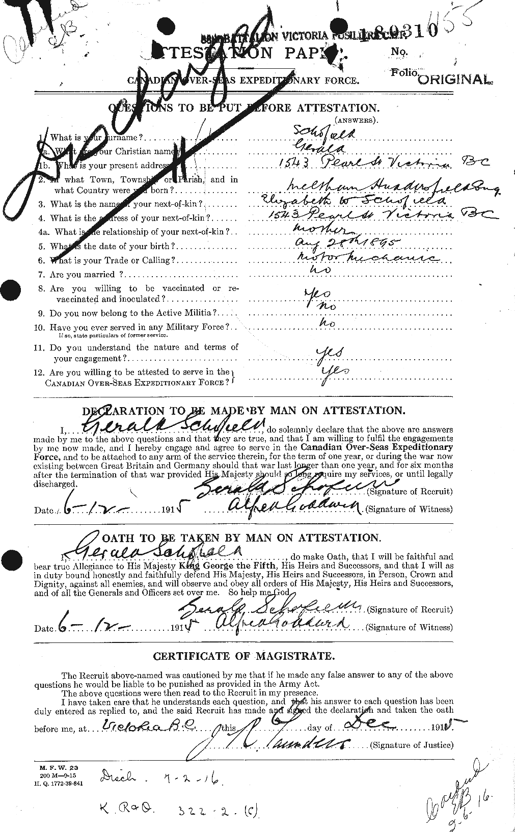 Personnel Records of the First World War - CEF 082191a