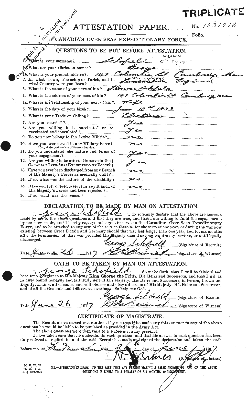 Personnel Records of the First World War - CEF 082197a