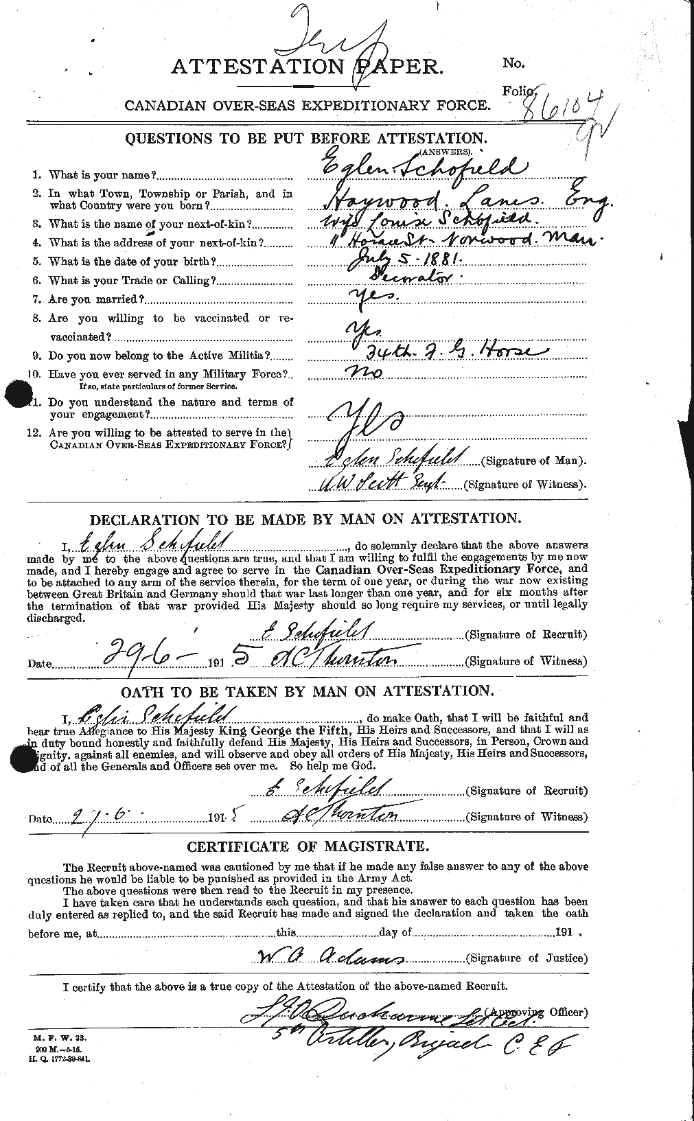 Personnel Records of the First World War - CEF 082206a