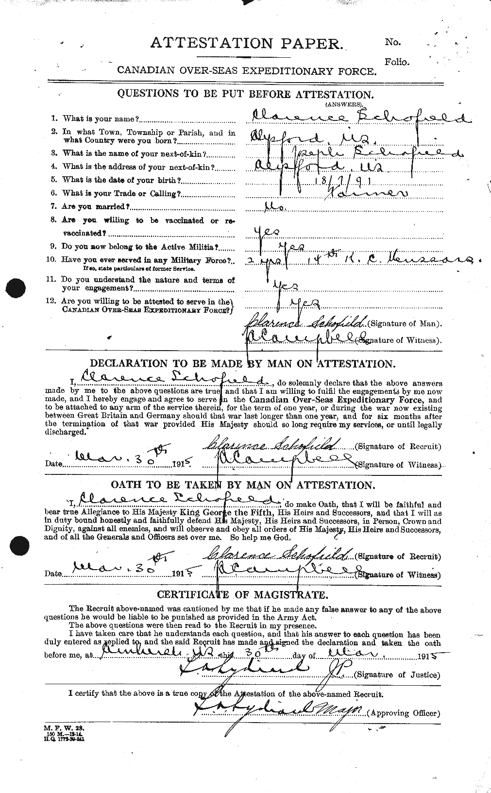 Personnel Records of the First World War - CEF 082214a