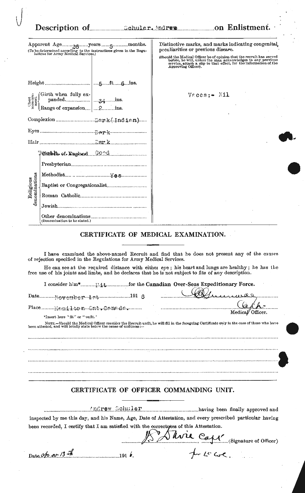 Dossiers du Personnel de la Première Guerre mondiale - CEC 082850b