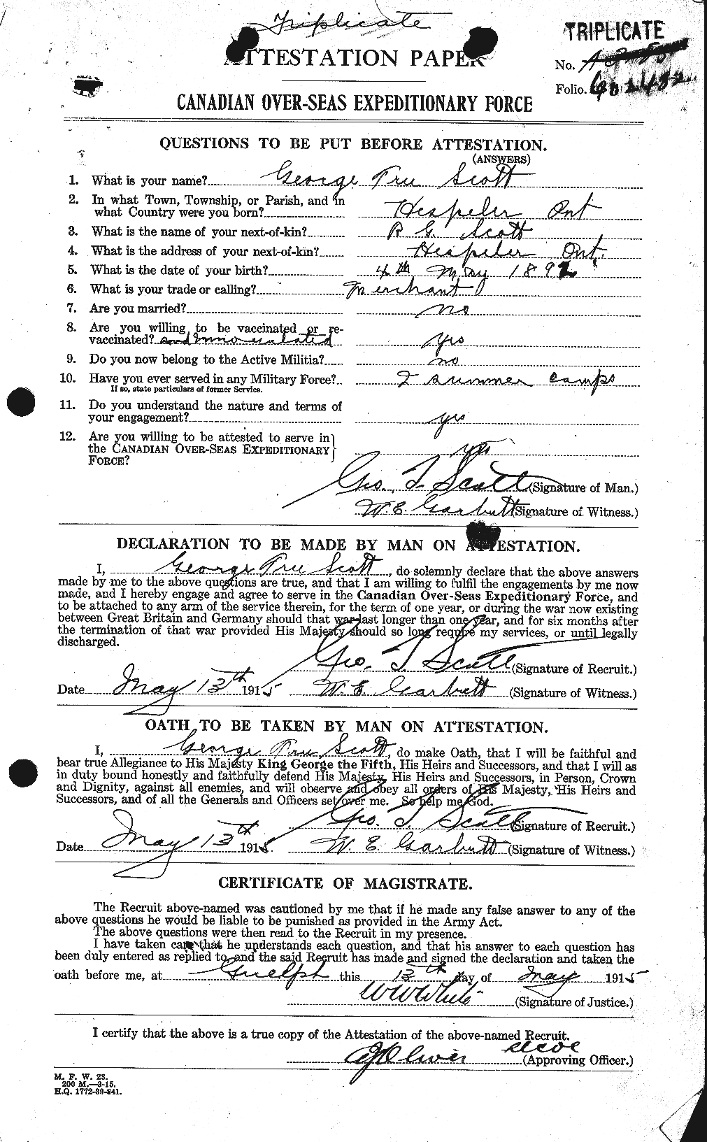 Personnel Records of the First World War - CEF 083139a