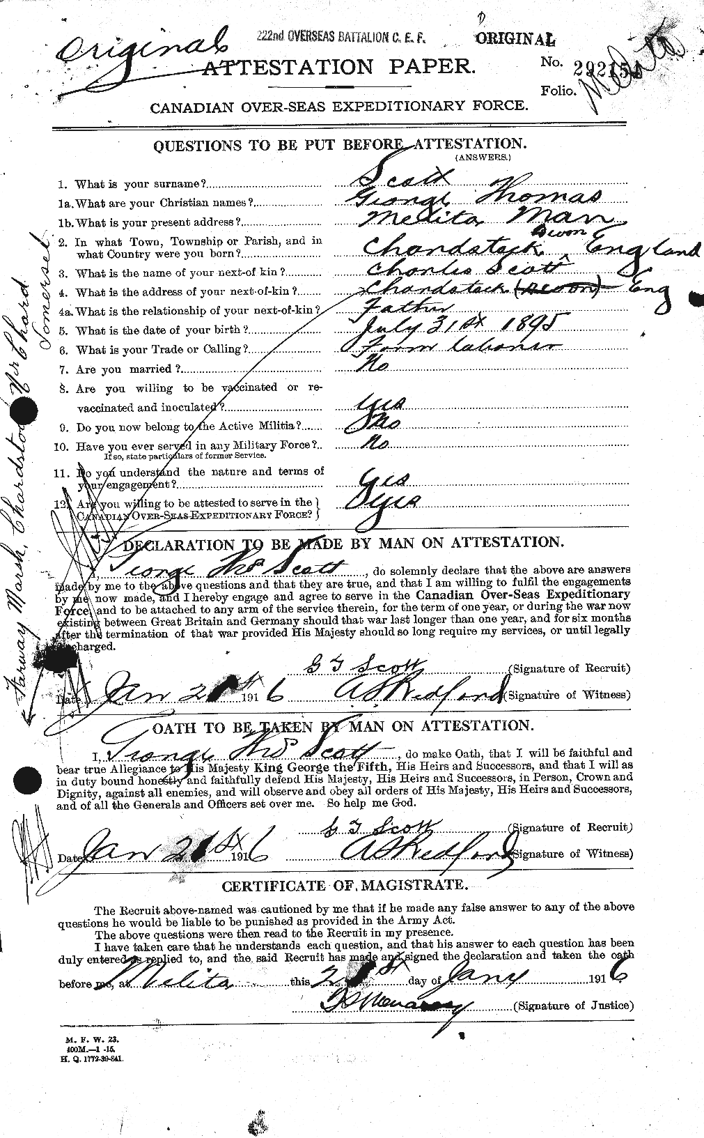 Personnel Records of the First World War - CEF 083142a