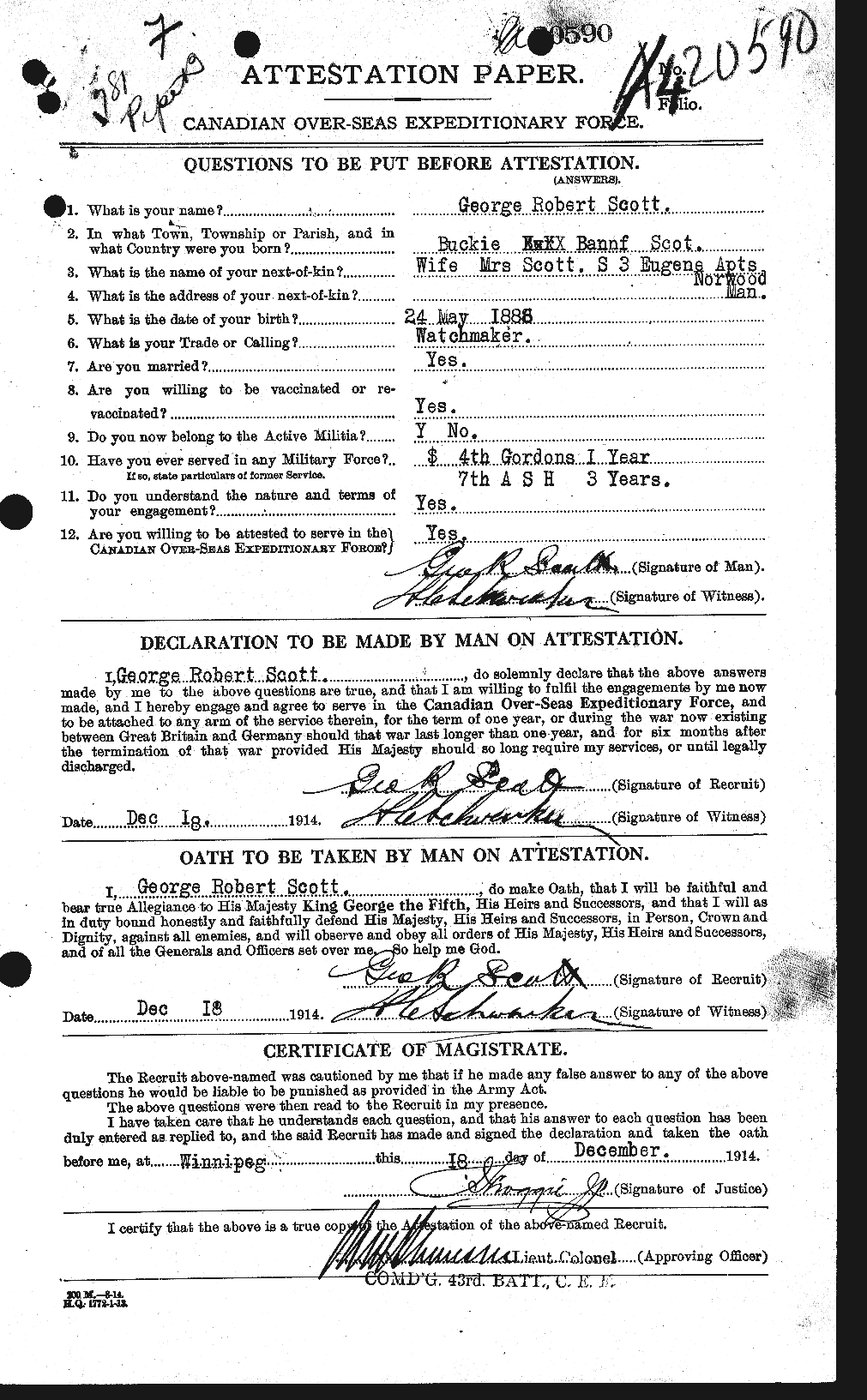 Personnel Records of the First World War - CEF 083152a