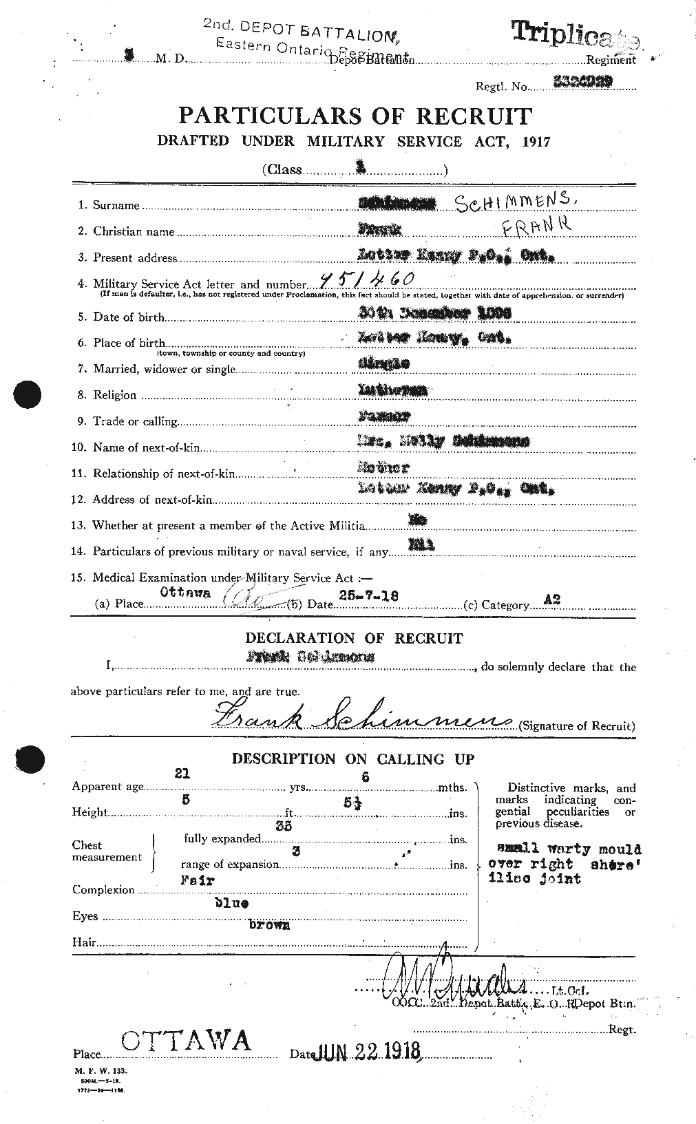 Personnel Records of the First World War - CEF 083473a