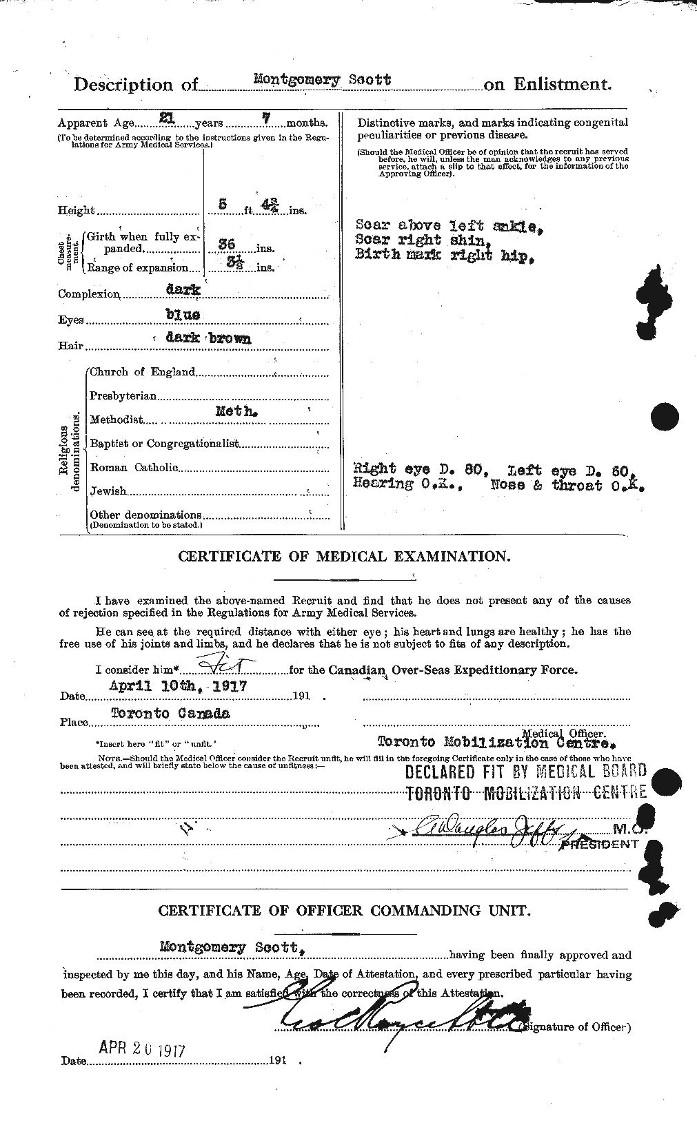 Dossiers du Personnel de la Première Guerre mondiale - CEC 083489b