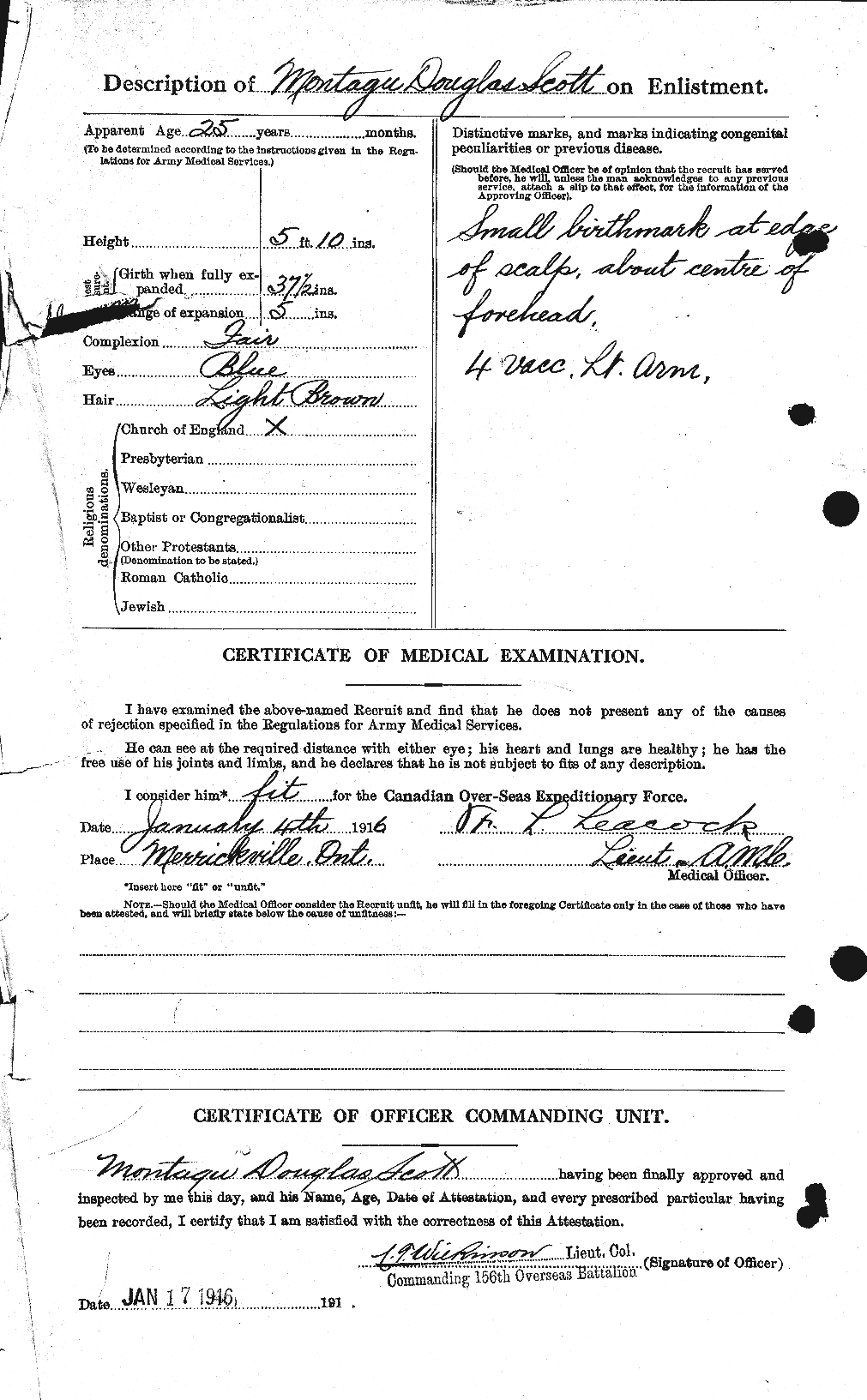 Dossiers du Personnel de la Première Guerre mondiale - CEC 083490b