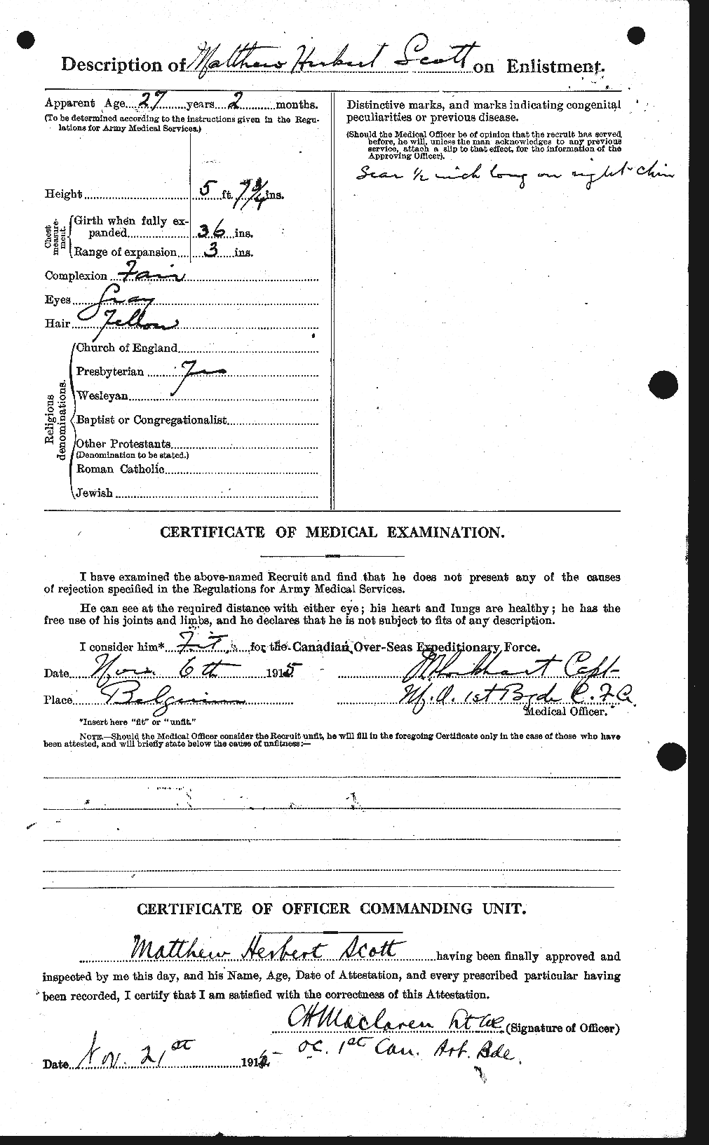 Dossiers du Personnel de la Première Guerre mondiale - CEC 083503b