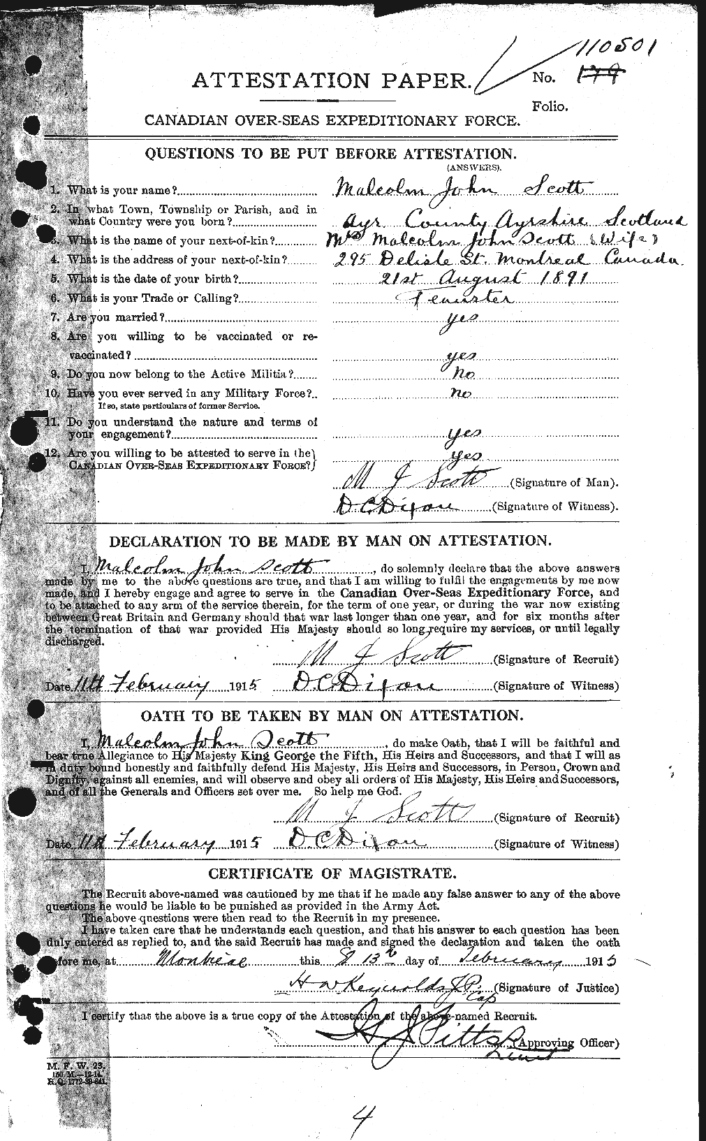 Personnel Records of the First World War - CEF 083516a