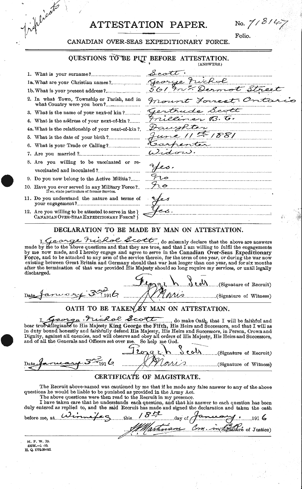 Personnel Records of the First World War - CEF 083540a