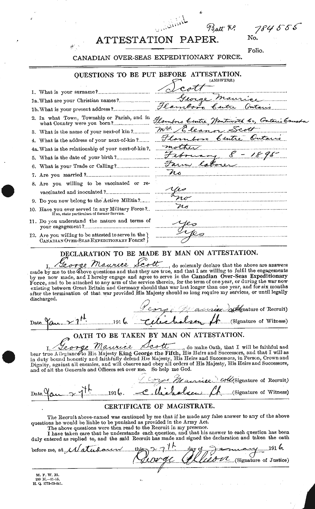Personnel Records of the First World War - CEF 083544a