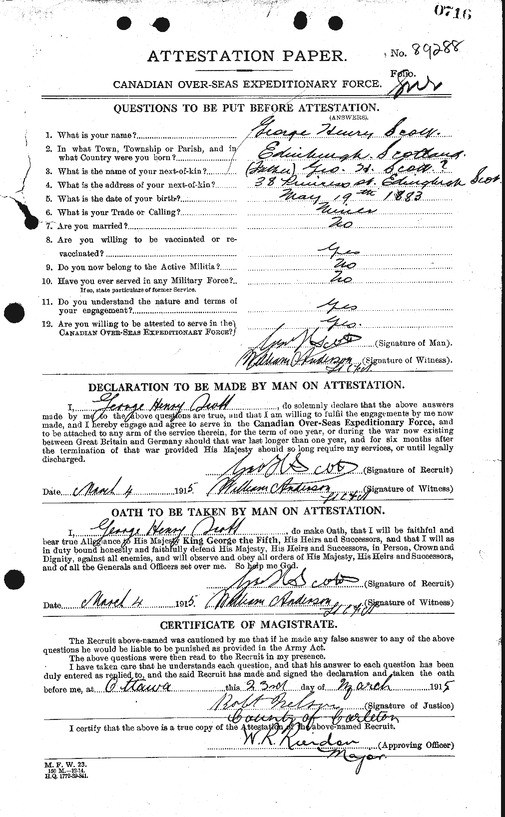 Personnel Records of the First World War - CEF 083551a