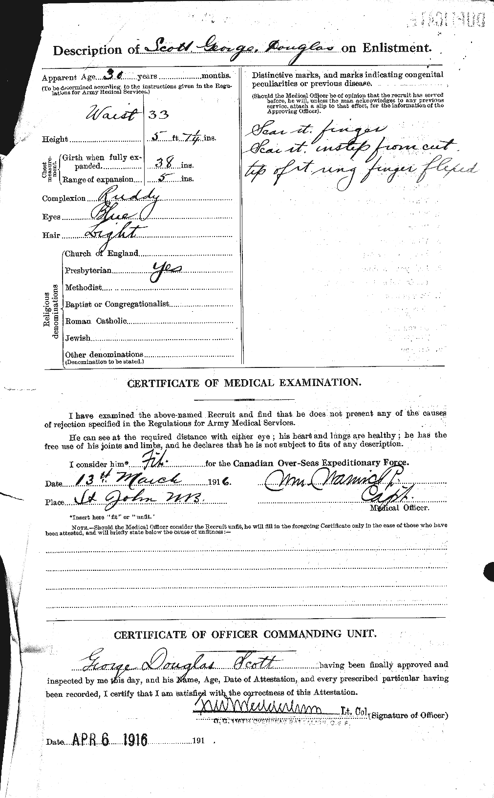 Dossiers du Personnel de la Première Guerre mondiale - CEC 083561b